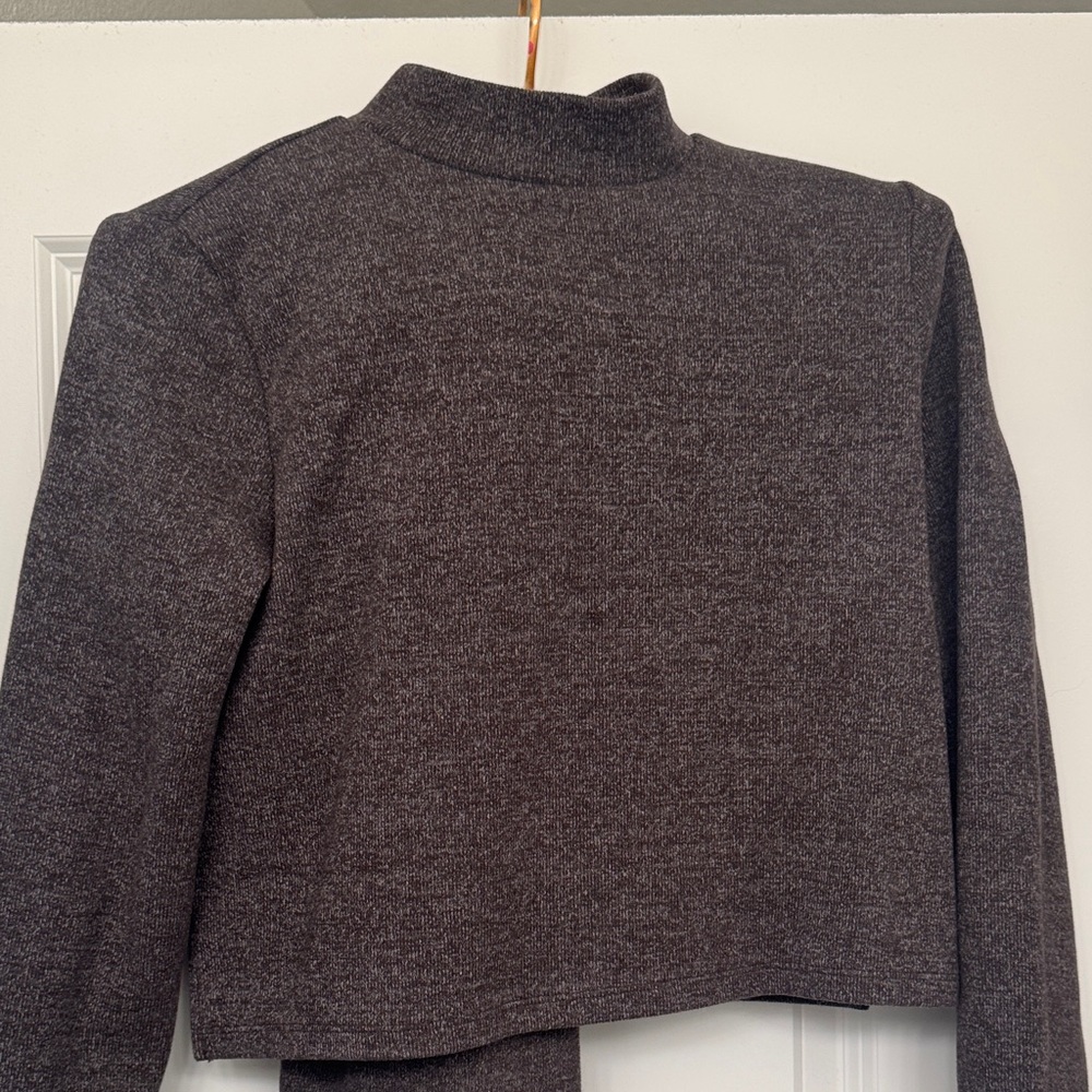 Dark Gray Mock Neck Sweater and skirt